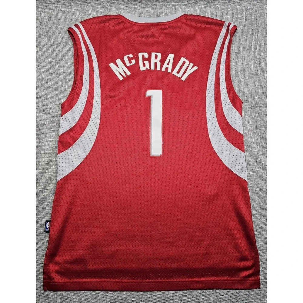 Houston Rockets Jersey Mens Small Red NBA Basketball McGrady 1 Adidas Length +2